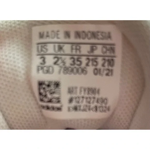 Adidas Court Shoes‎ White Pink Glitter Stripes Sneakers Kids Size 3 - Picture 6 of 6